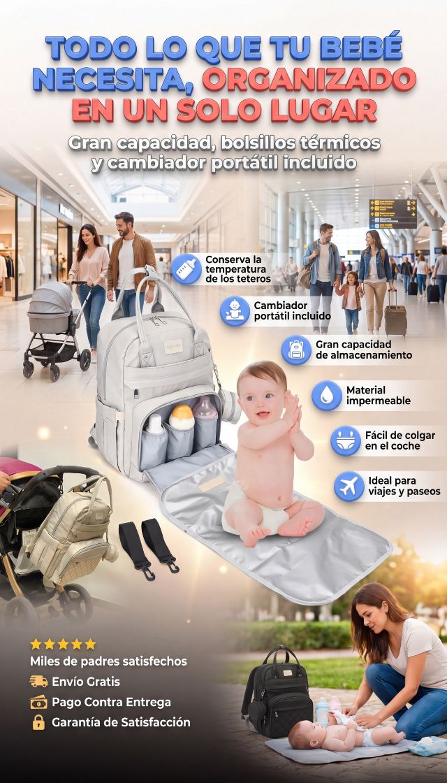 👶 Todo lo que tu bebé necesita, organizado en una sola mochila
