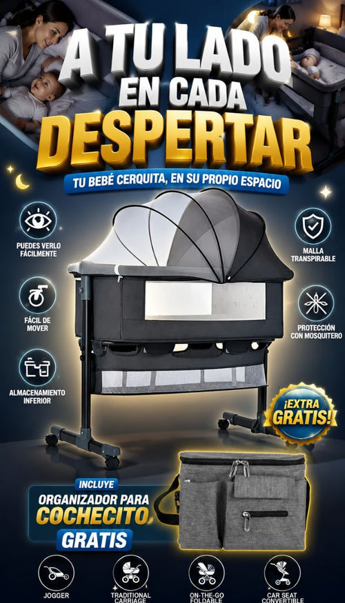 ❤️ La Cuna Colecho que Hace Más Fáciles las Noches con tu Recién Nacido ( color gris )