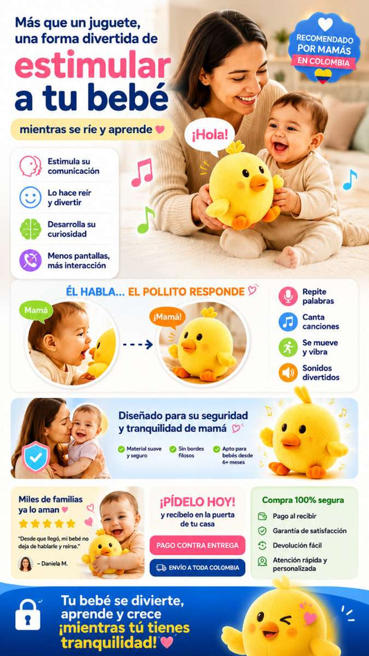 ¡El Pollito Que Repite Todo Lo Que Tu Bebé Dice y Lo Hace Reír Sin Parar!